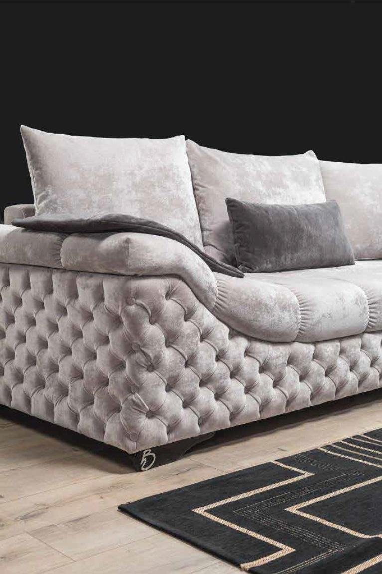 Holz L Italy mit Design Form, Ecksofa Made Wohnzimmer in Ecksofa Couch Textil Beige JVmoebel