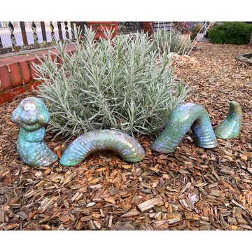 MamboCat Dekofigur Paul Deko-Wurm L grün Länge 70cm Garten-Figur Outdoor Beet Rasen