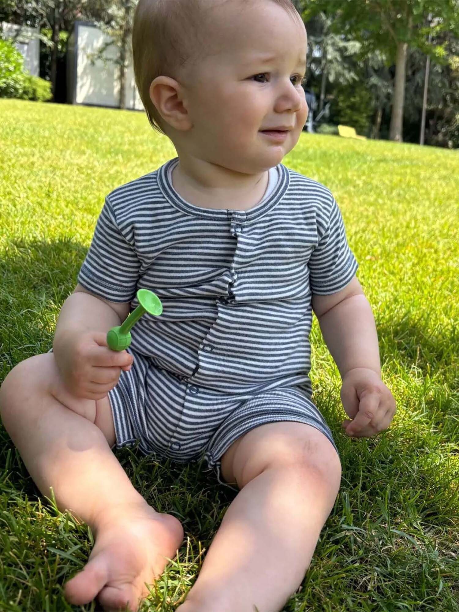 Strampler Baby Spieler aus Bio-Baumwolle, gestreift