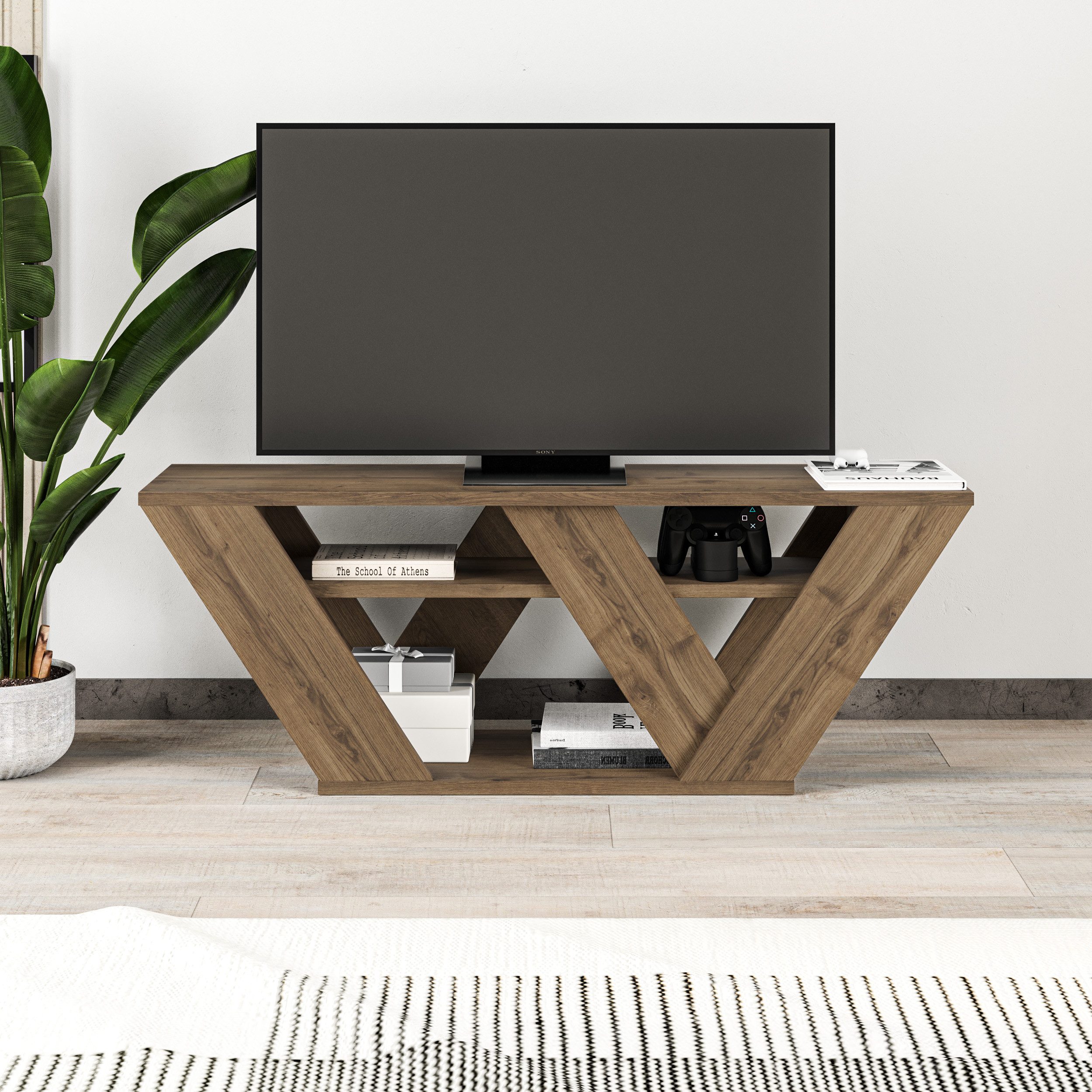 Decortie TV-Schrank Pipralla Moderner TV-Ständer Multimedia Mit Einlegeböde günstig online kaufen