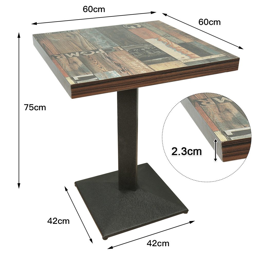 JEOBEST Esstisch Klein Küchentisch für 4 Personen, 60x60cm Esszimmertisch, günstig online kaufen