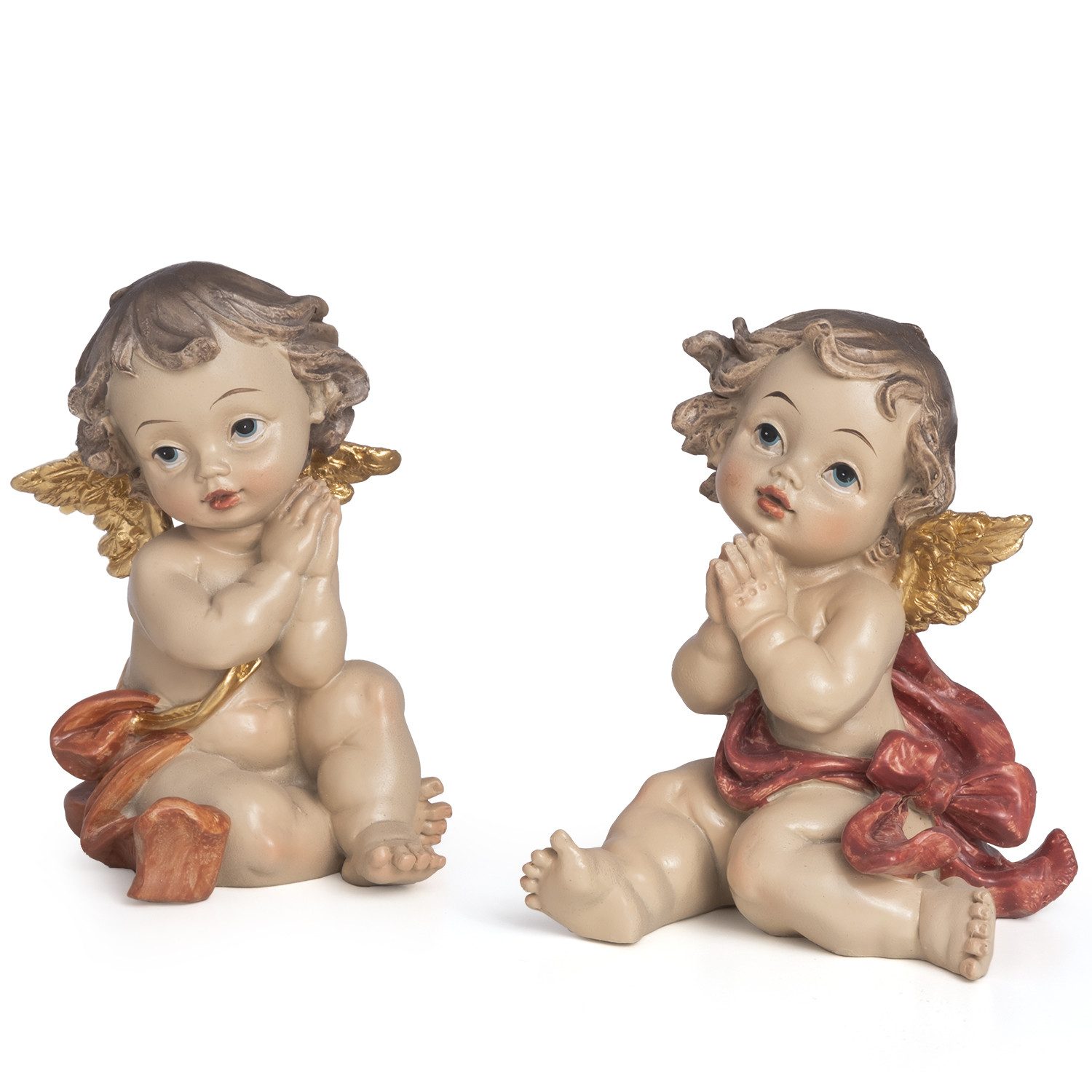 Engelfigur Engel-Figur 2er-Set betend aus Polyresin, 8,5 cm hoch