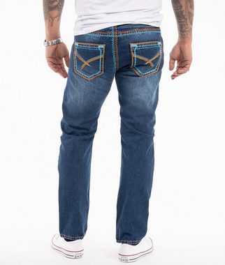 Rock Creek Straight-Jeans Herren Jeans dicke Nähte RC-2270