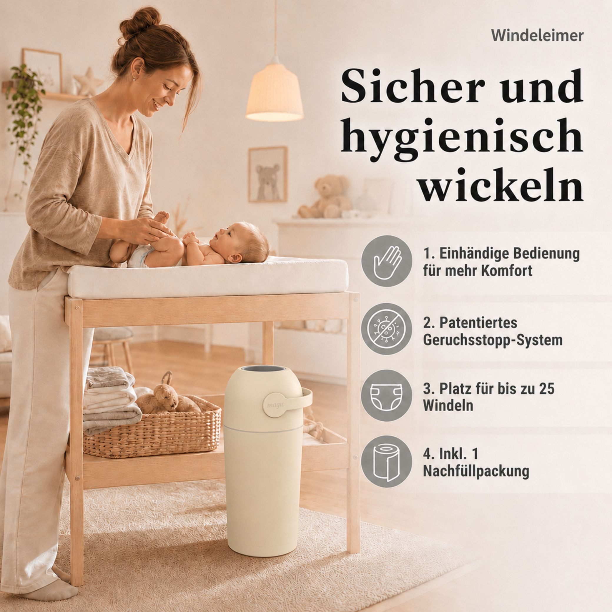 Kinderhaus Blaubaer Windeleimer Magic Majestic Windeleimer TOP