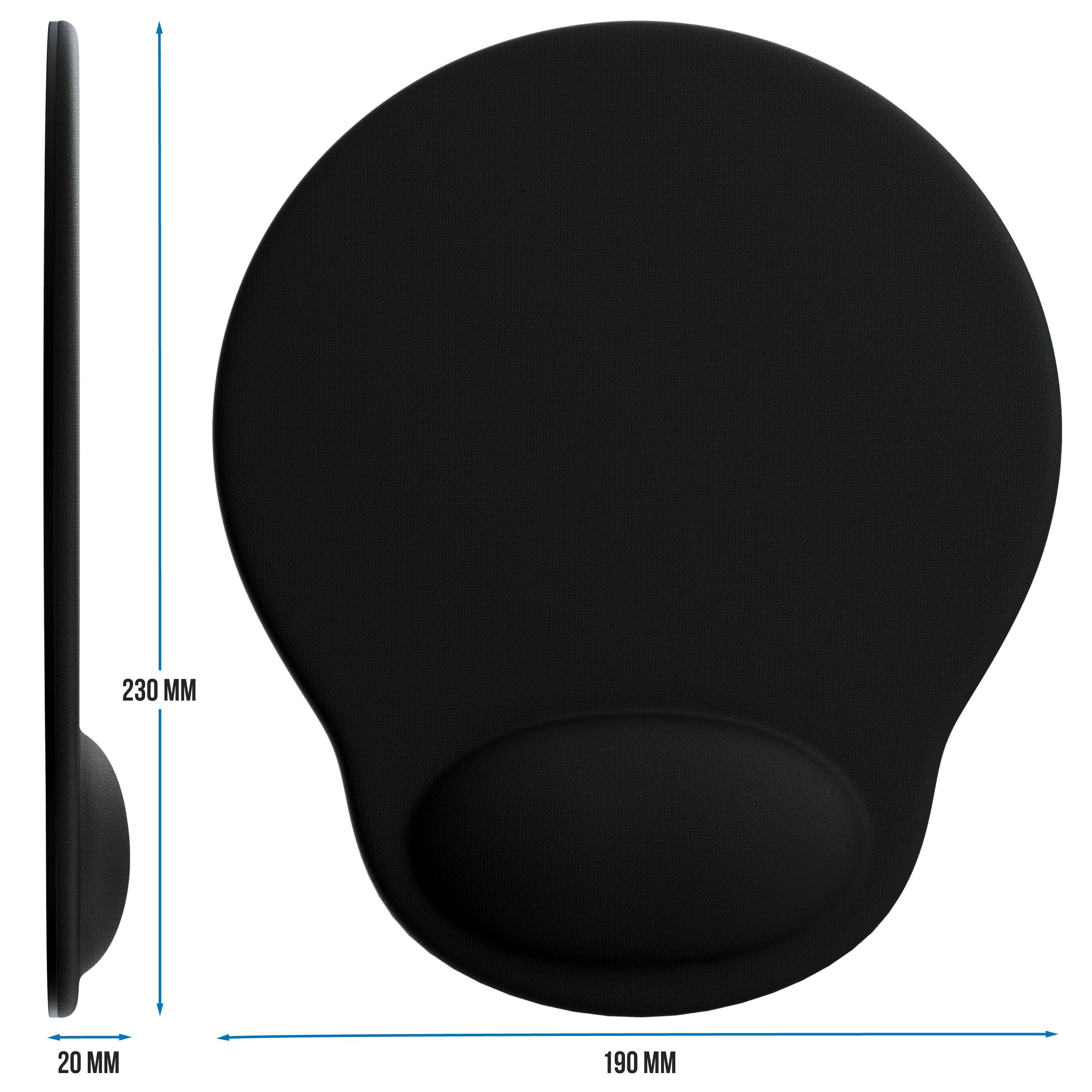 CSL Mauspad Office Gel Mousepad mit ergonomischer Handgelenkauflage, (1-St), Office Gel Mousepad mit ergonomischer Handgelenkauflage,schwarz