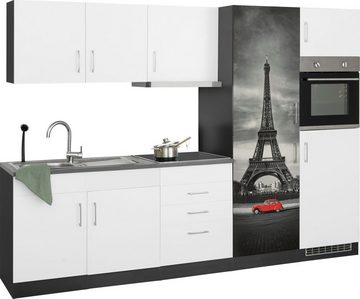 HELD MÖBEL Küchenzeile Paris, mit E-Geräten, Breite 280 cm, wahlweise mit Induktionskochfeld