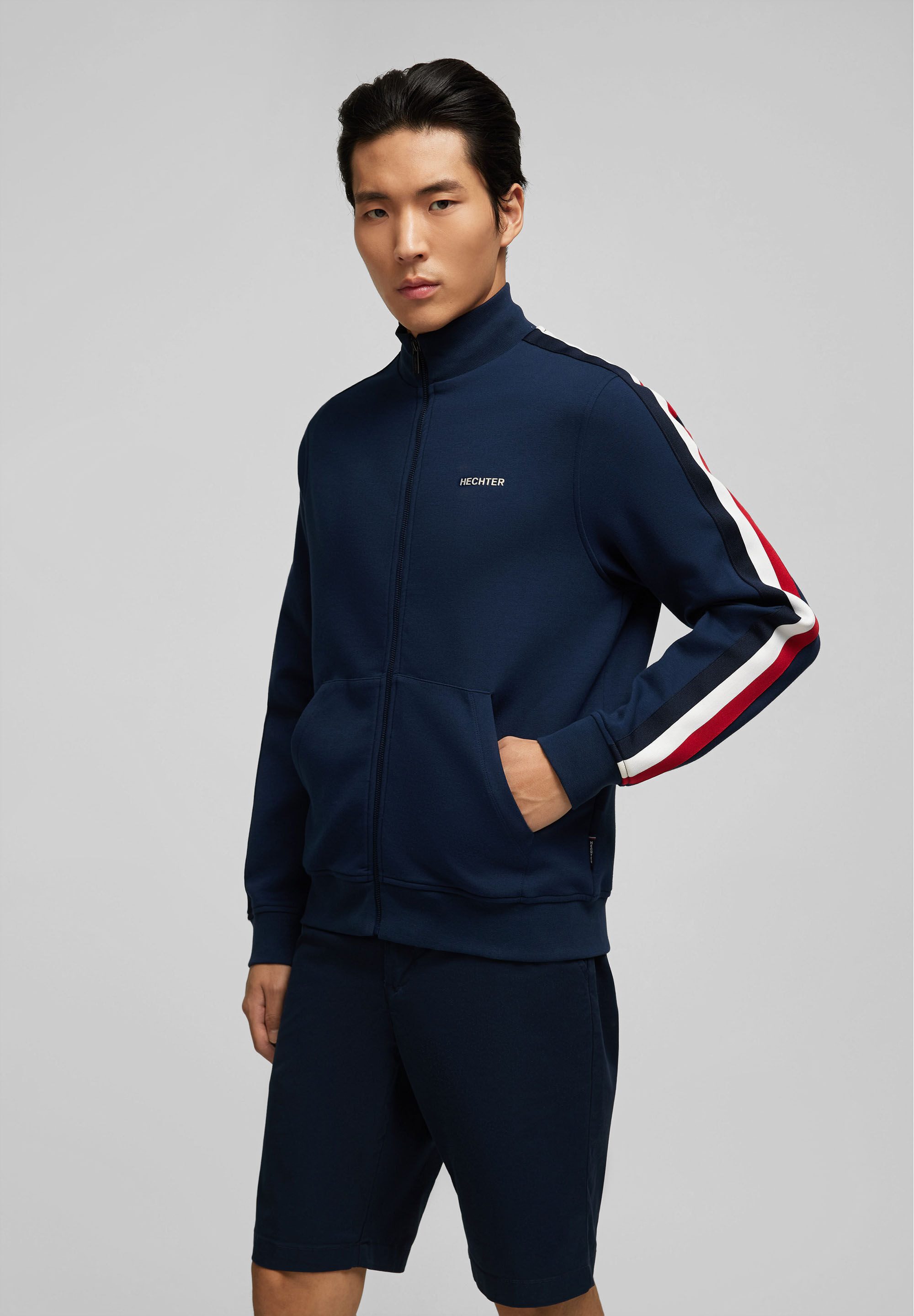 HECHTER PARIS Sweatjacke mit HECHTER-Logoprint auf günstig online kaufen