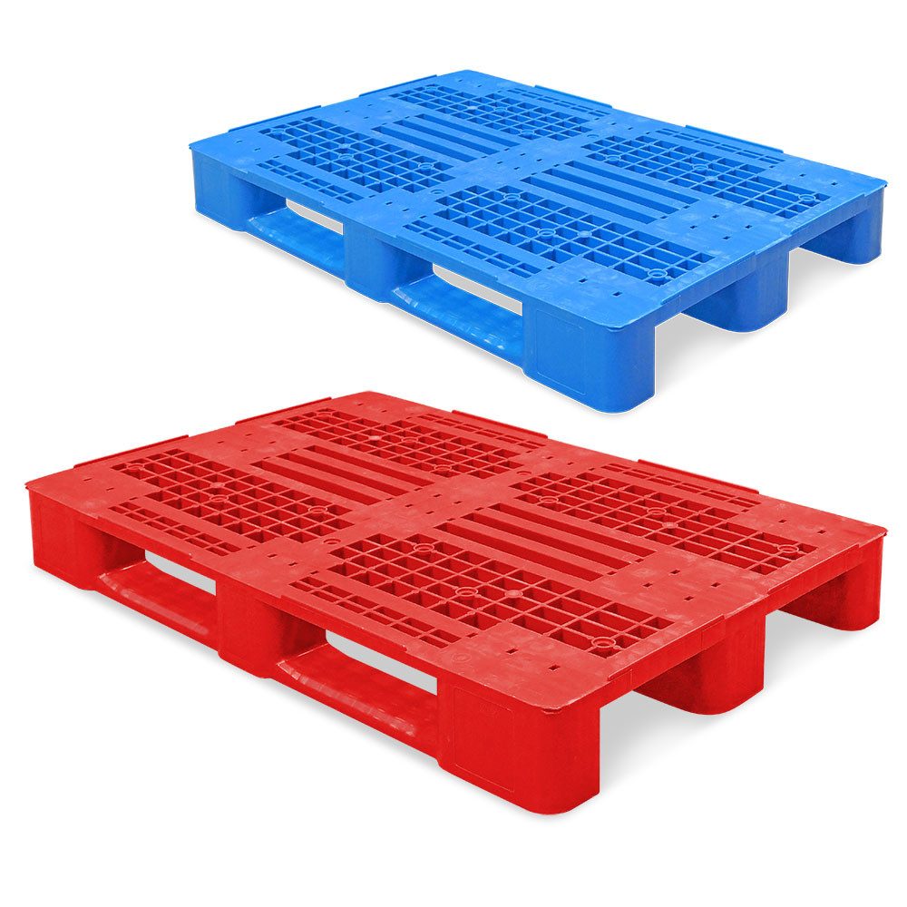 BRB-Lagertechnik Dekopalette Kunststoffpalette im Euromaß, LxBxH 1200x800x145 mm, durchbrochen, Deck ist durchbrochen