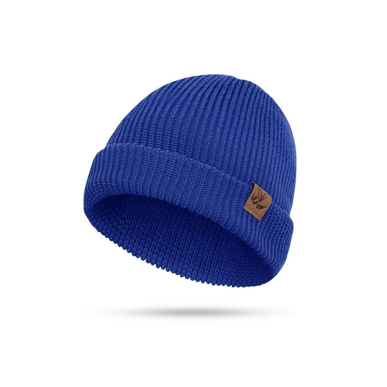LuxusKollektion Strickmütze Strickmütze Damen & Herren Blau Einheitsgröße (1-St)