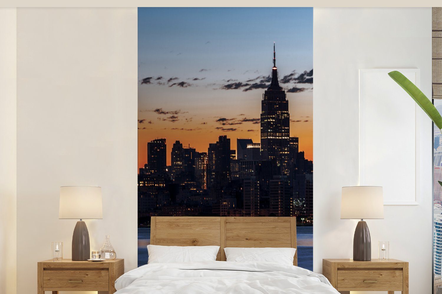 MuchoWow Fototapete New York - Skyline - Amerika, Matt, bedruckt, (2 St), Vliestapete für Wohnzimmer Schlafzimmer Küche, Fototapete