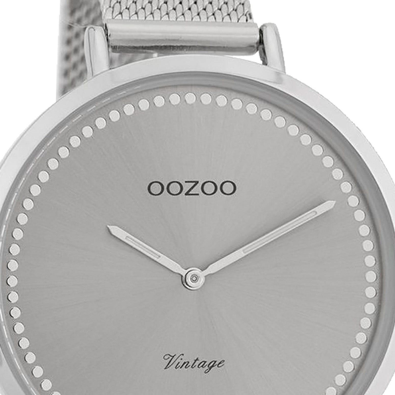 OOZOO Quarzuhr Oozoo Damen-Uhr silber, Edelstahlarmband, Damenuhr (ca. 40mm) groß rund, Fashion-Style