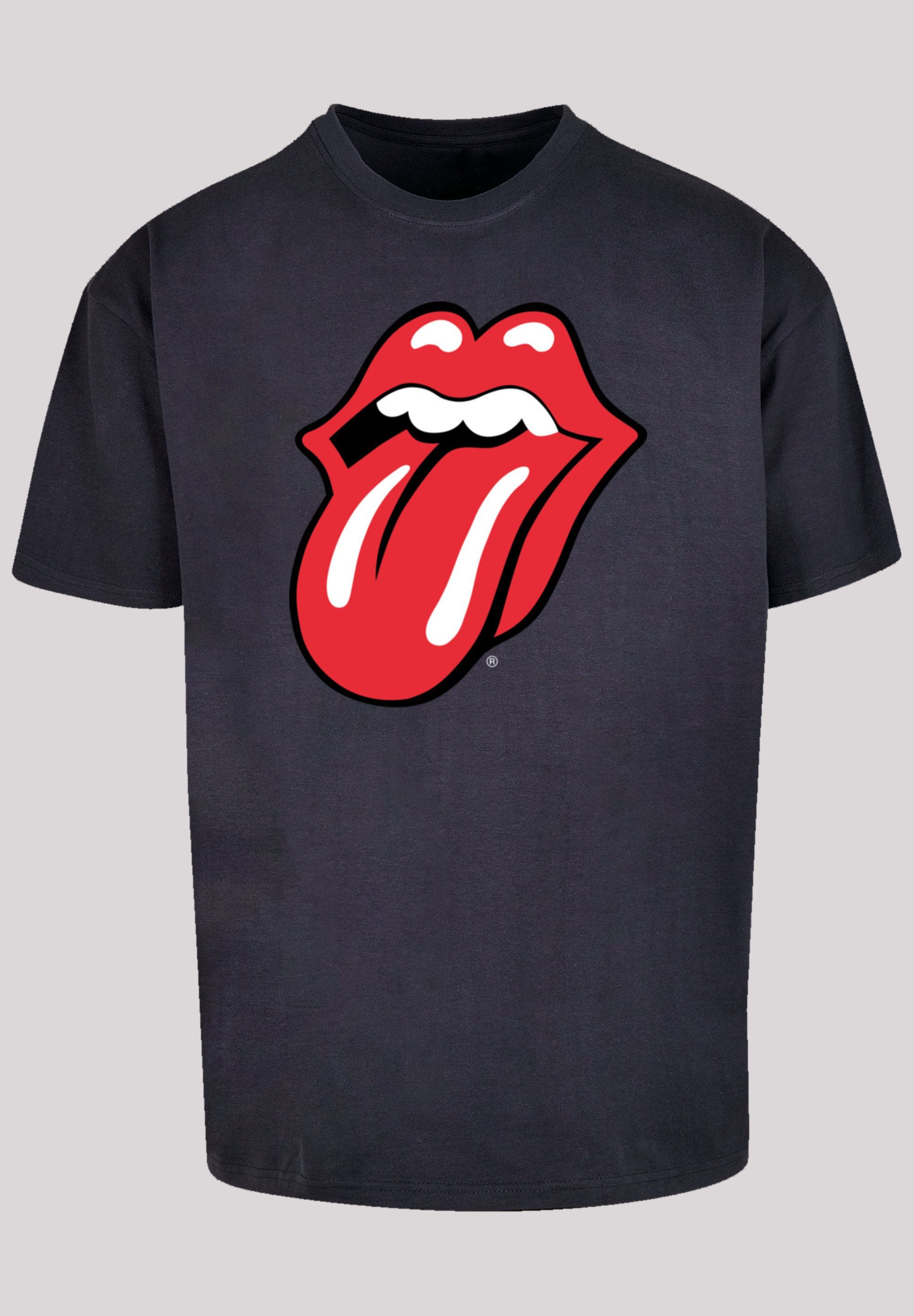 The Print Rot Zunge F4NT4STIC T-Shirt Rolling Stones navy