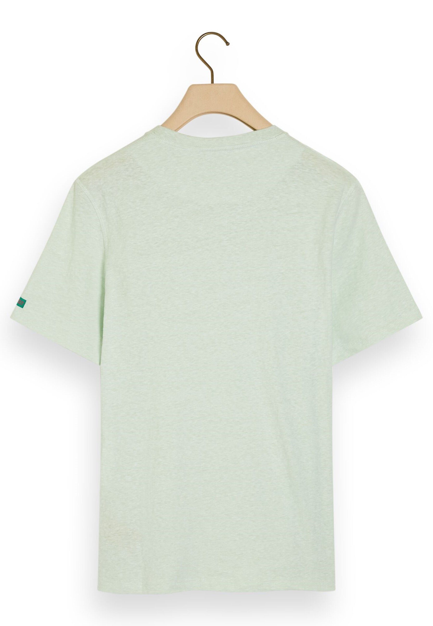 Scotch & Soda Kurzarmshirt mit T-Shirt (1-tlg) R-Neck Shirt Label-Flag und hellgrün