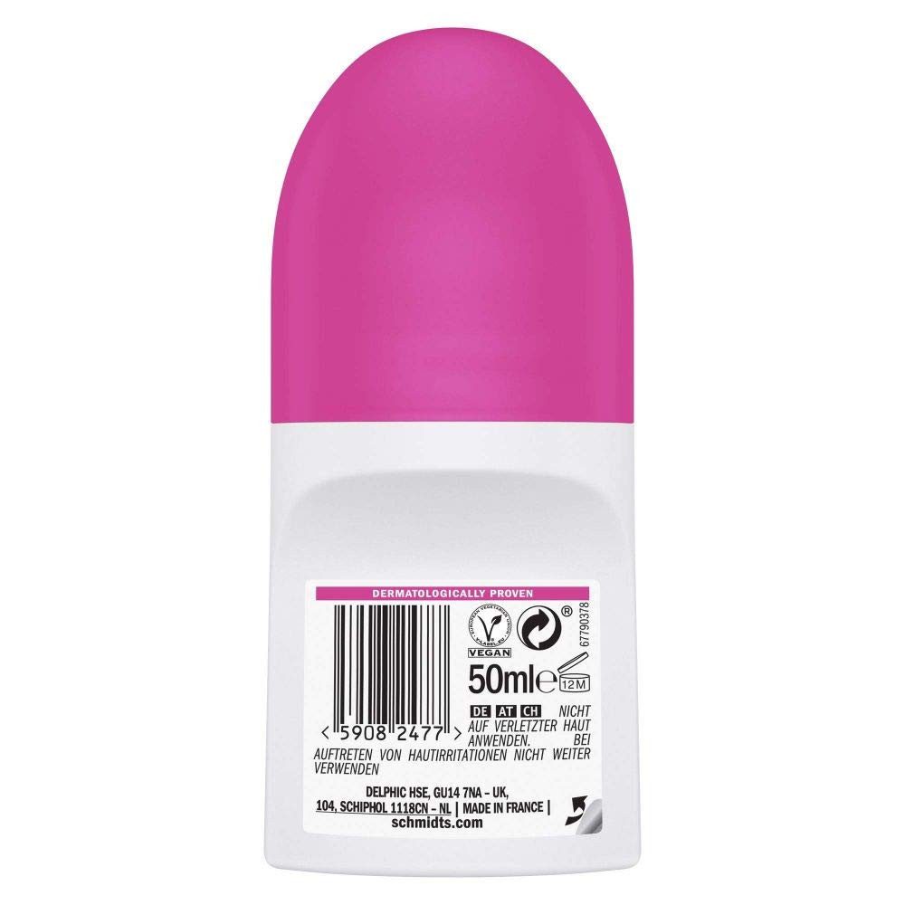 SCHMIDT'S Deo-Roller Natürliches Deodorant Roll-On Rose + Vanille 50ml - 3erPack