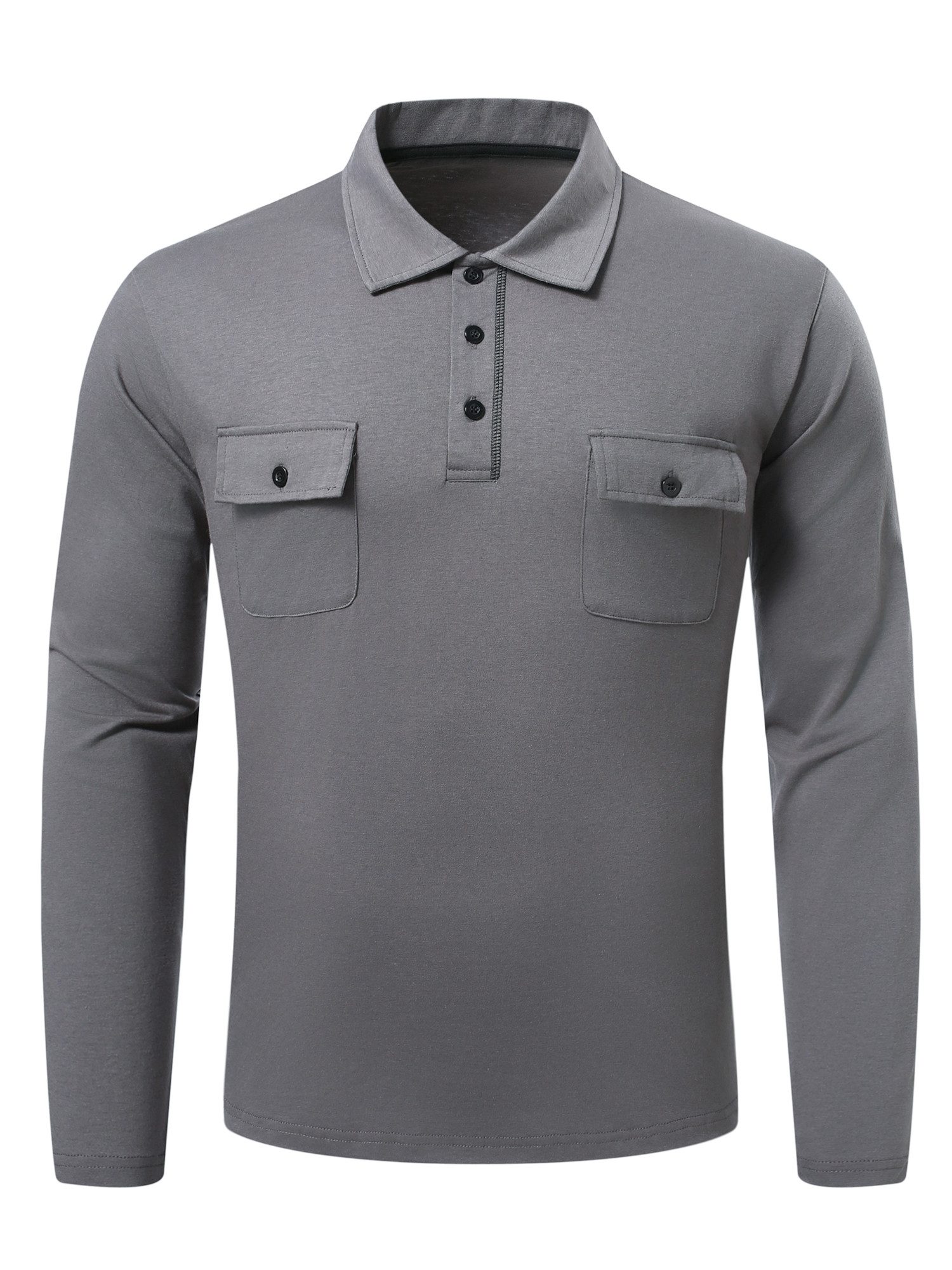 YOUTHUP Poloshirt Herren Poloshirt mit 3 Knöpfen und Seitentaschen Regular Fit