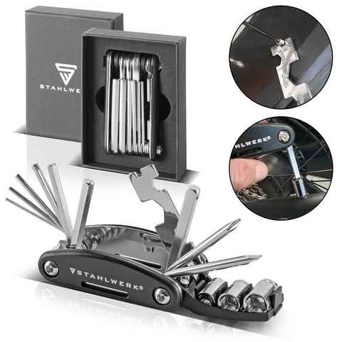 STAHLWERK Multitool Multitool / Multifunktionswerkzeug Fahrrad, (2 St), 16 in 1 Fahrrad Reparaturwerkzeug / Radwerkzeug für unterwegs