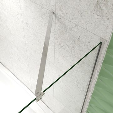 duschspa Badewannenaufsatz Faltwand mit Seitenwand Badewannenaufsatz Duschtrennwand auf Badewanne, Einscheibensicherheitsglas, Sicherheitsglas, (Set), Glas, Breite 130cm