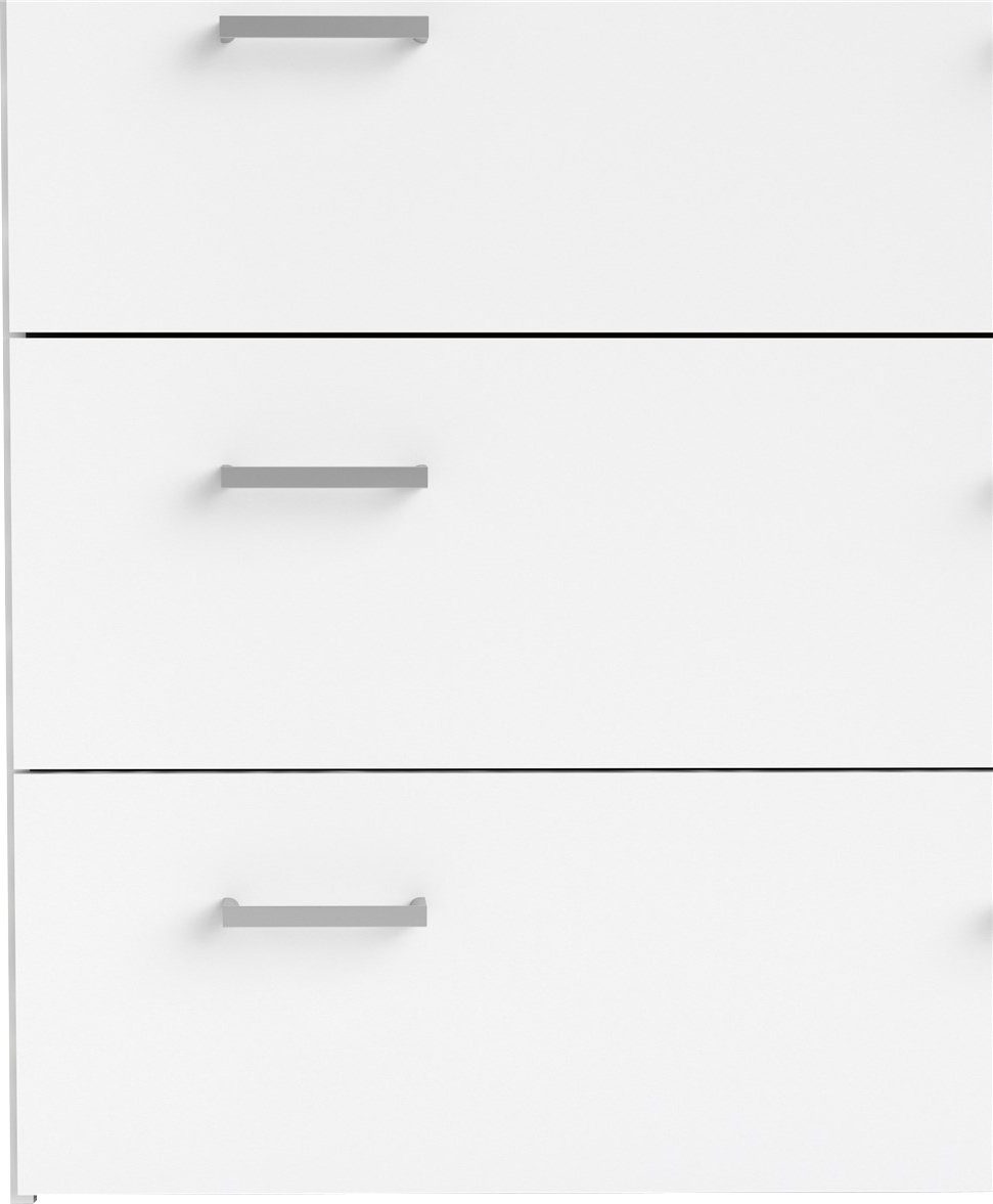 Home affaire Hochkommode, graue Stangengriffe, cm 35,95 Weiß Selbstmontage, x Weiß | einfache 74,1 x 114,7