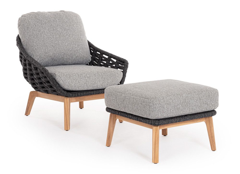 Bizzotto Gartensessel Bizzotto Tamires Sessel Aluminium/Teak