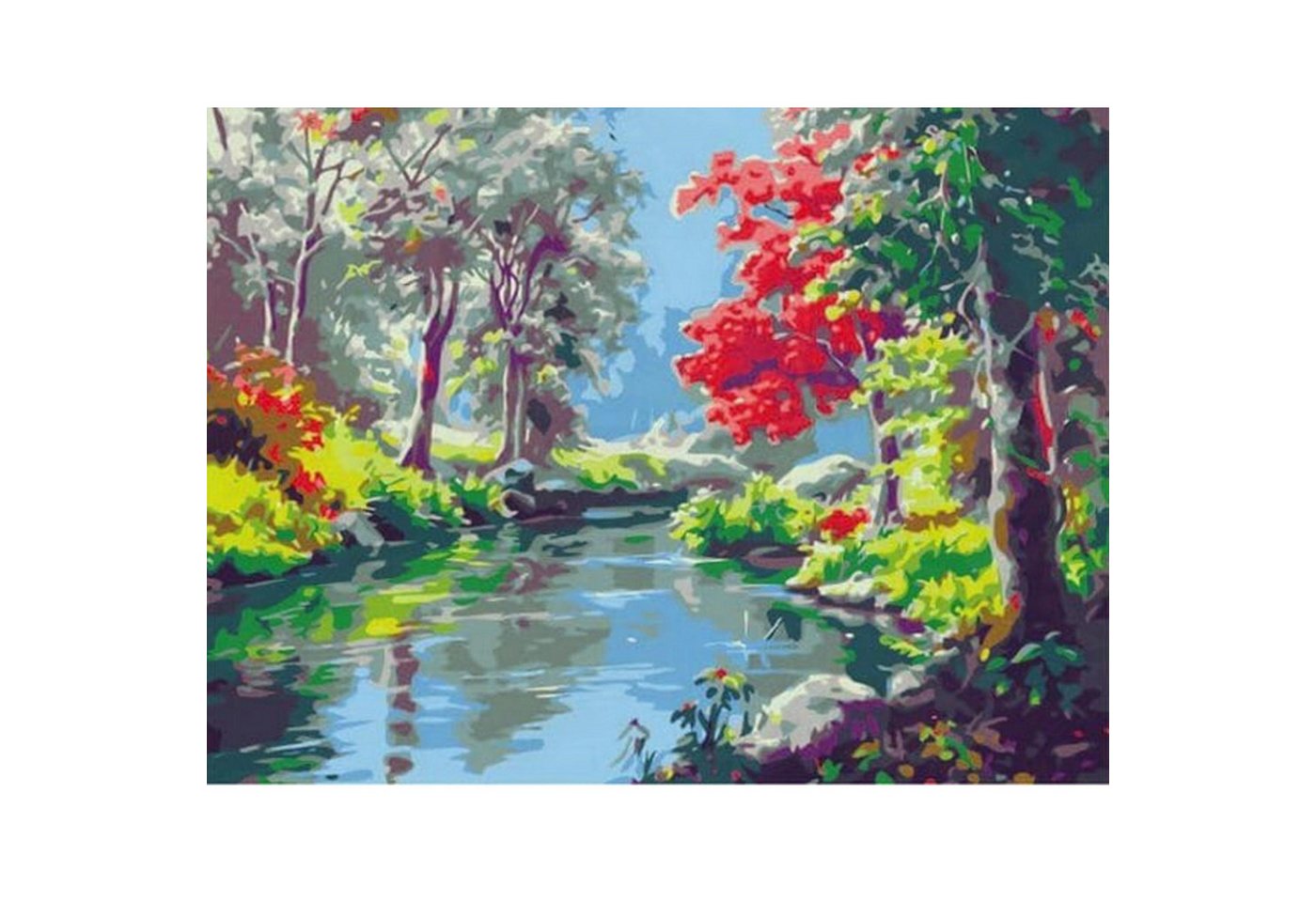 Thumbnail - LA CUTE Malen nach Zahlen Fluss Malset – Kreatives Malen nach Zahlen mit Rahmen 30x40cm (Komplettes Malset: Kreatives Ma...