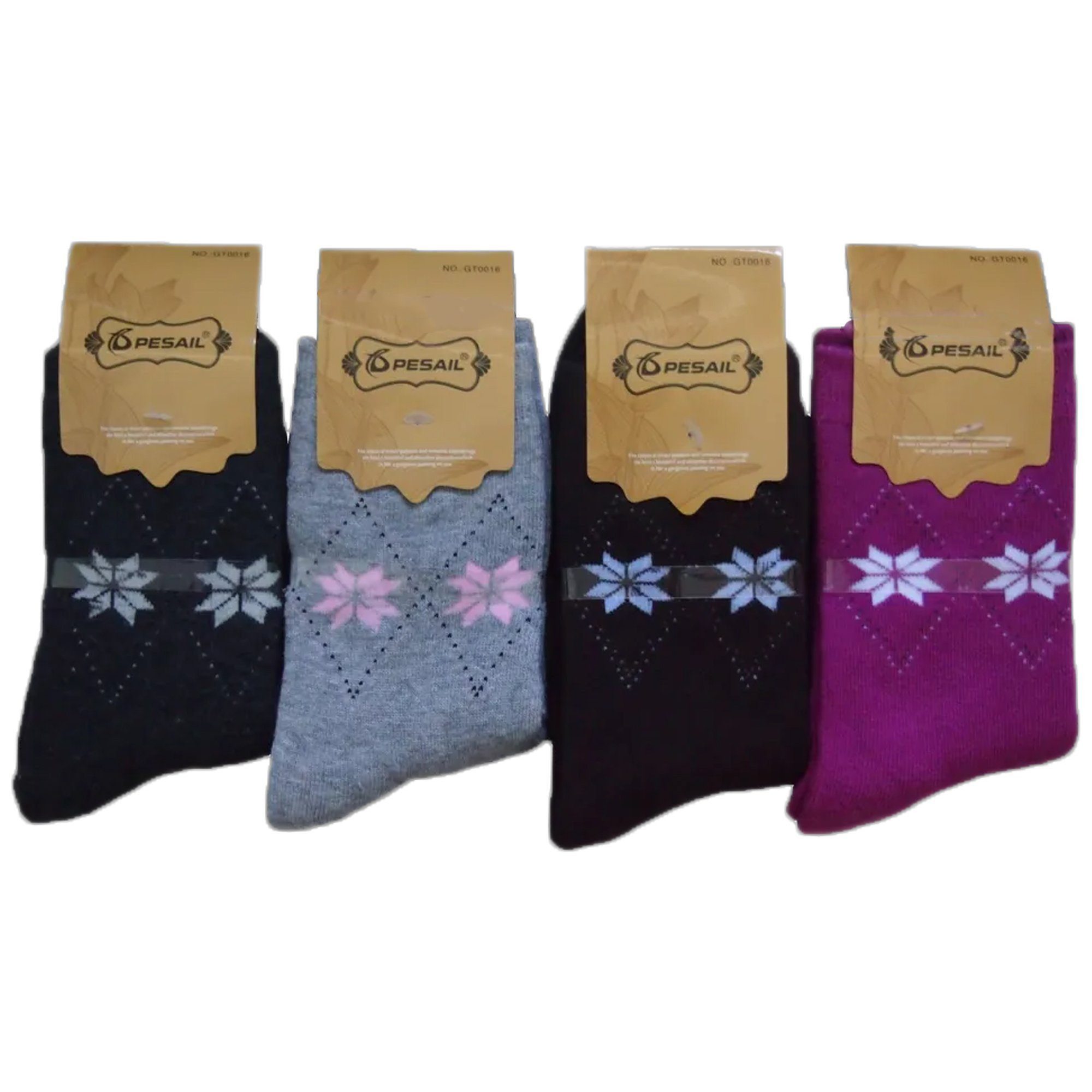 TEXEMP Thermosocken 6 Paar Damen Thermo Wintersocken Warme Winter Strümpfe Dicke Ski (6-Paar) Atmungsaktiv & Wärmend