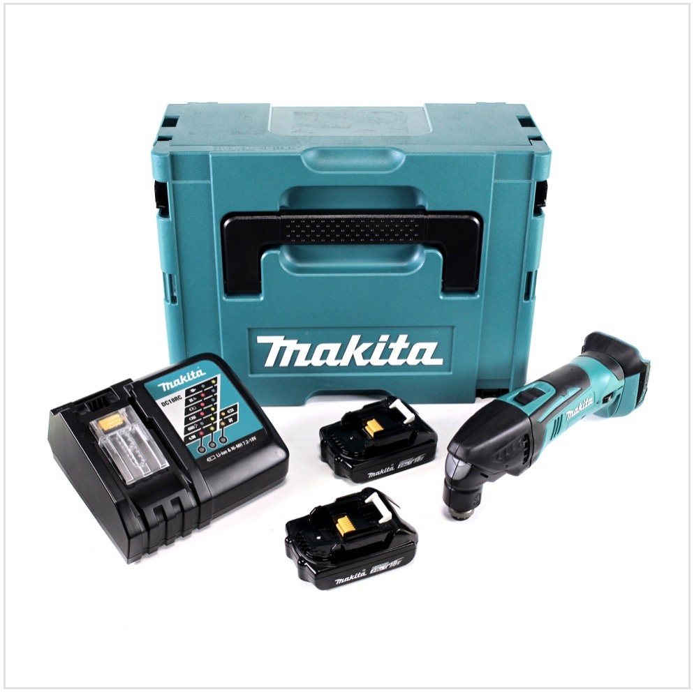 Thumbnail - Makita Akku-Multifunktionswerkzeug DTM 50 RAJ Akku Multitool Oszillierer 18 V + 2x Akku 2,0 Ah + Ladeger