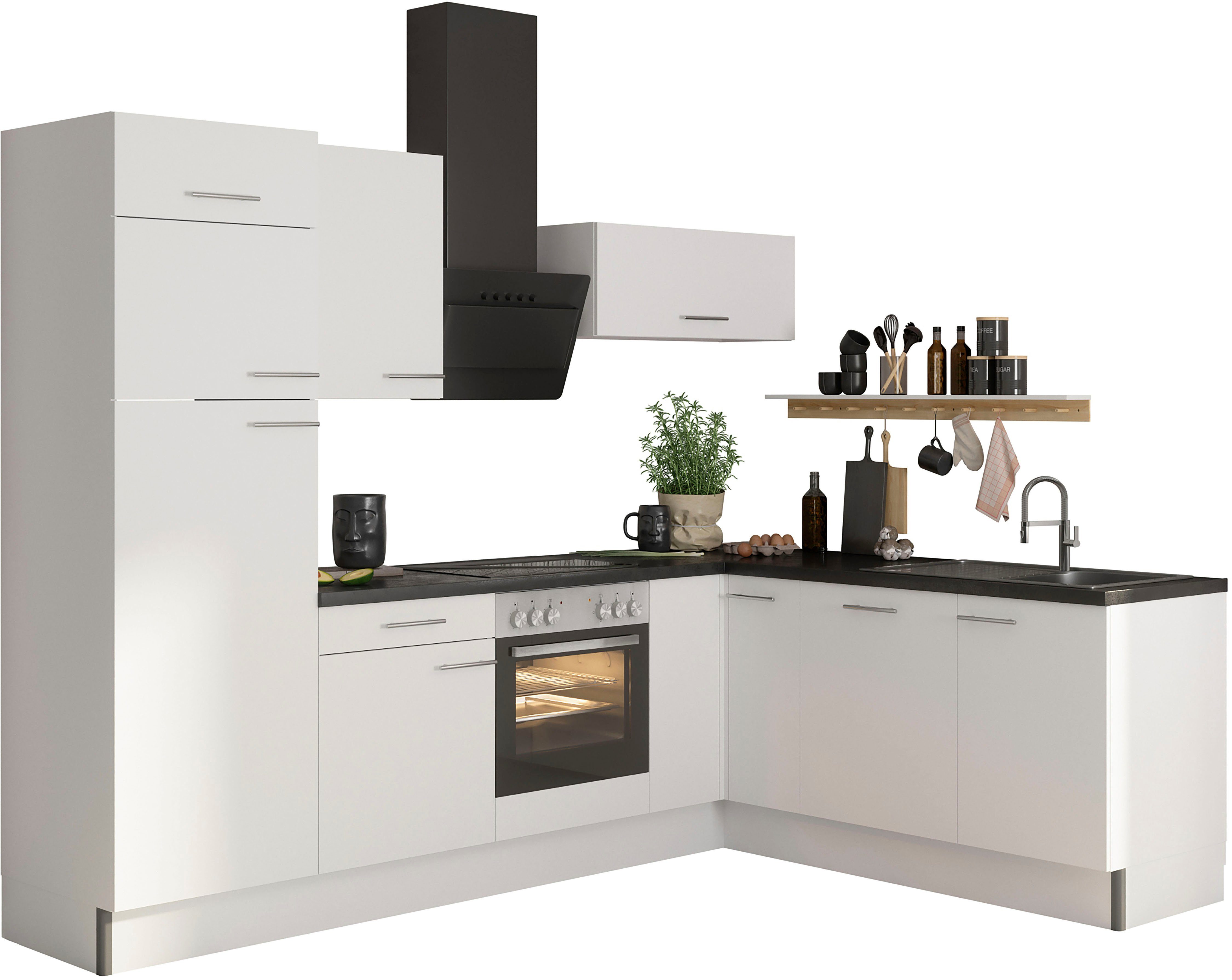 OPTIFIT Küche Klara, mit x breit, E-Geräten, Arbeitsplatte mit starker 38 cm 270 wahlweise 200 mm
