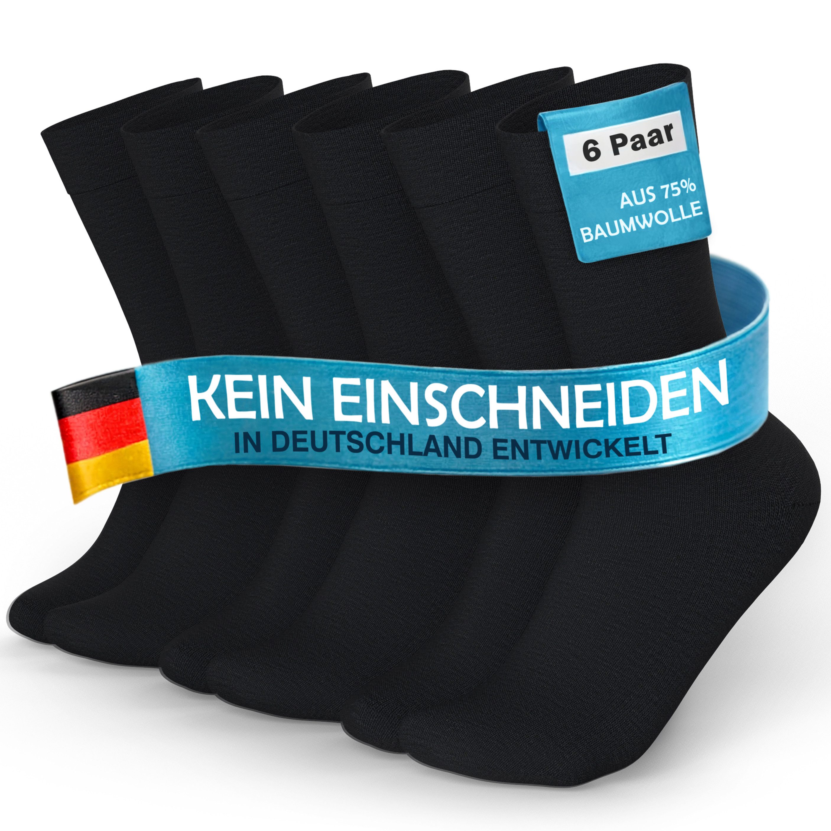 MEDOLY Gesundheitssocken Socken ohne Gummibund, 75% Baumwolle (6 Paar) ohne günstig online kaufen