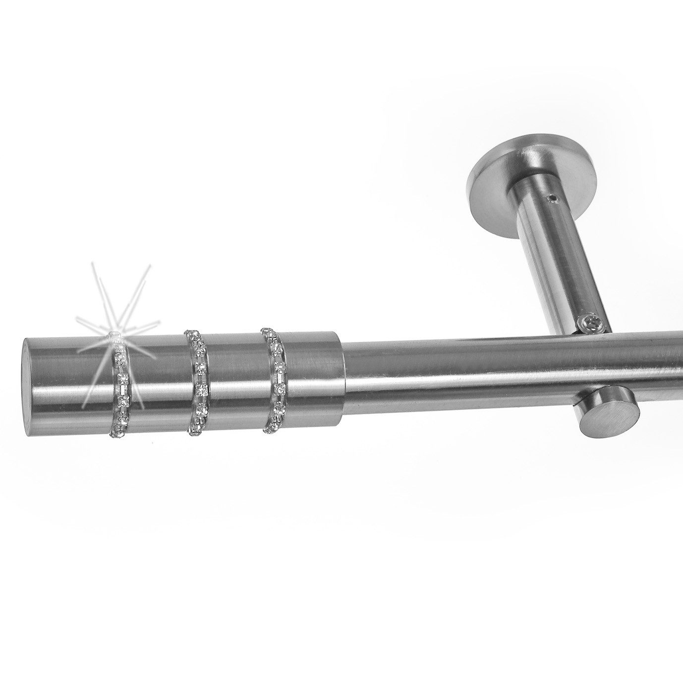 BASIT Gardinenstange Edelstahloptik 19mm mit Wandträgern günstig online kaufen