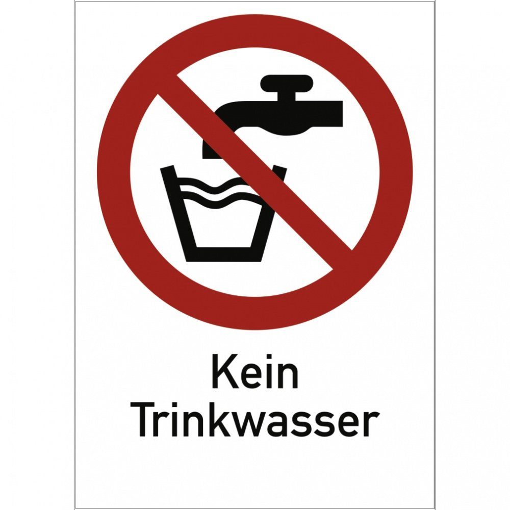 Hinweisschild Kein Trinkwasser ISO 7010, Kombischild, Folie, 210x297 mm