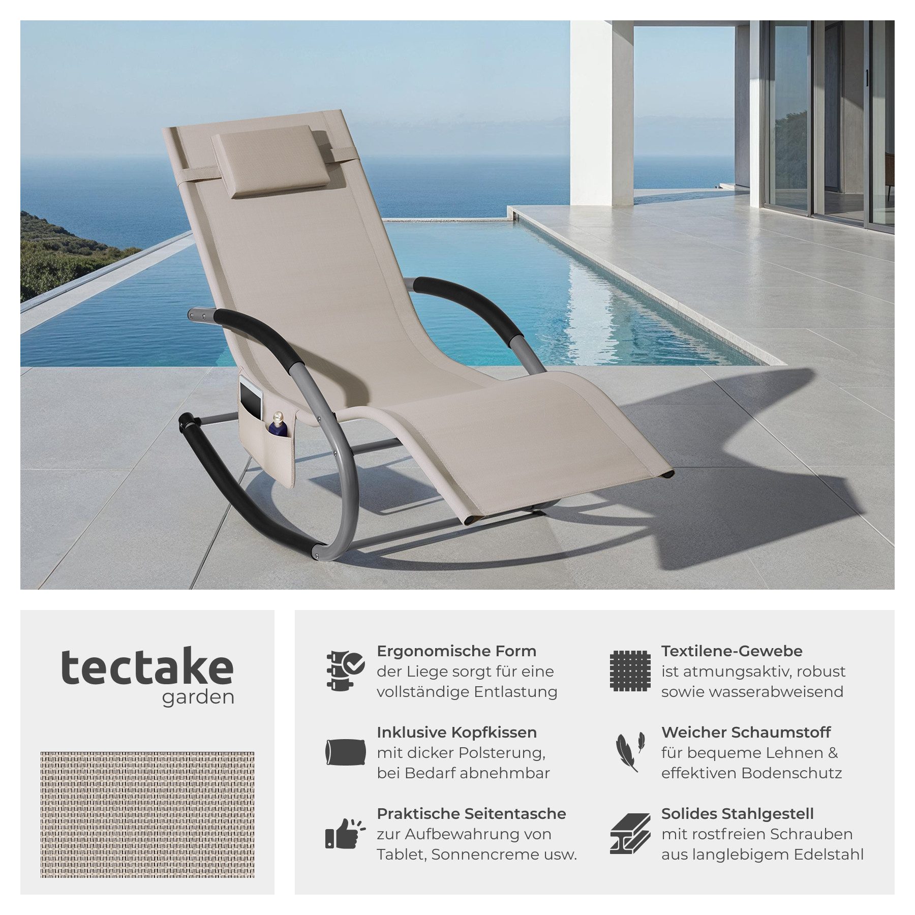 tectake Gartenliege Taya, pro Stück, 1 günstig online kaufen