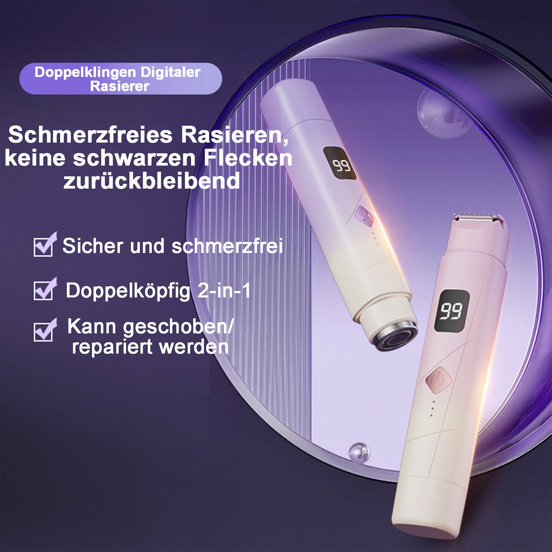 Senmudi Epilierer Doppelklingen Damen-Elektrorasierer, wasserdicht, USB, wi günstig online kaufen