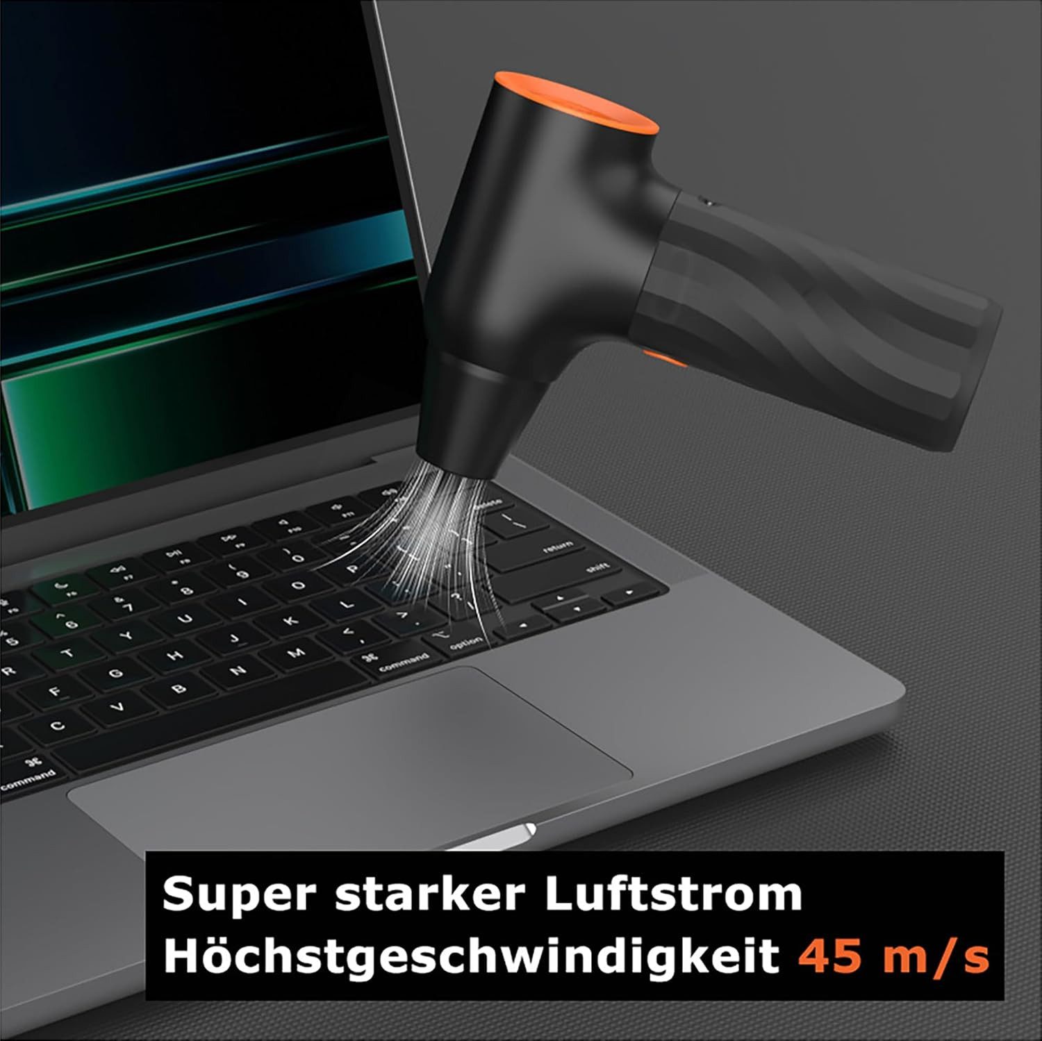 @tec Akku-Gebläse Akku Staubgebläse mit USB Schnellladung mit 6000mah Air Duster, 3-Gang-Einstellung, 6000mah Akku, 130000 U/min – Bild 5 von 5