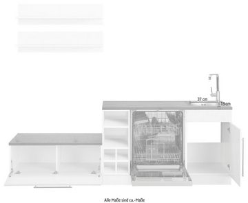 Kochstation Winkelküche KS-Samos, mit E-Geräten, Stellbreite 300 x 250 cm