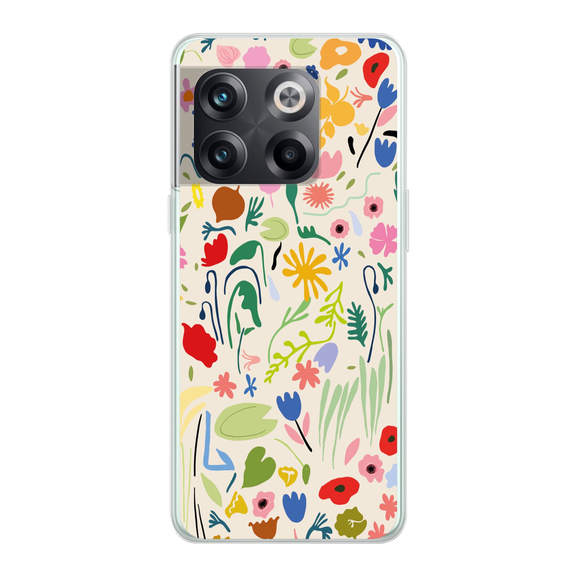 MuchoWow Handyhülle für OnePlus 10T Blumen - Muster - Pflanzen, Phone Case, Silikon, Schutzhülle Dünn