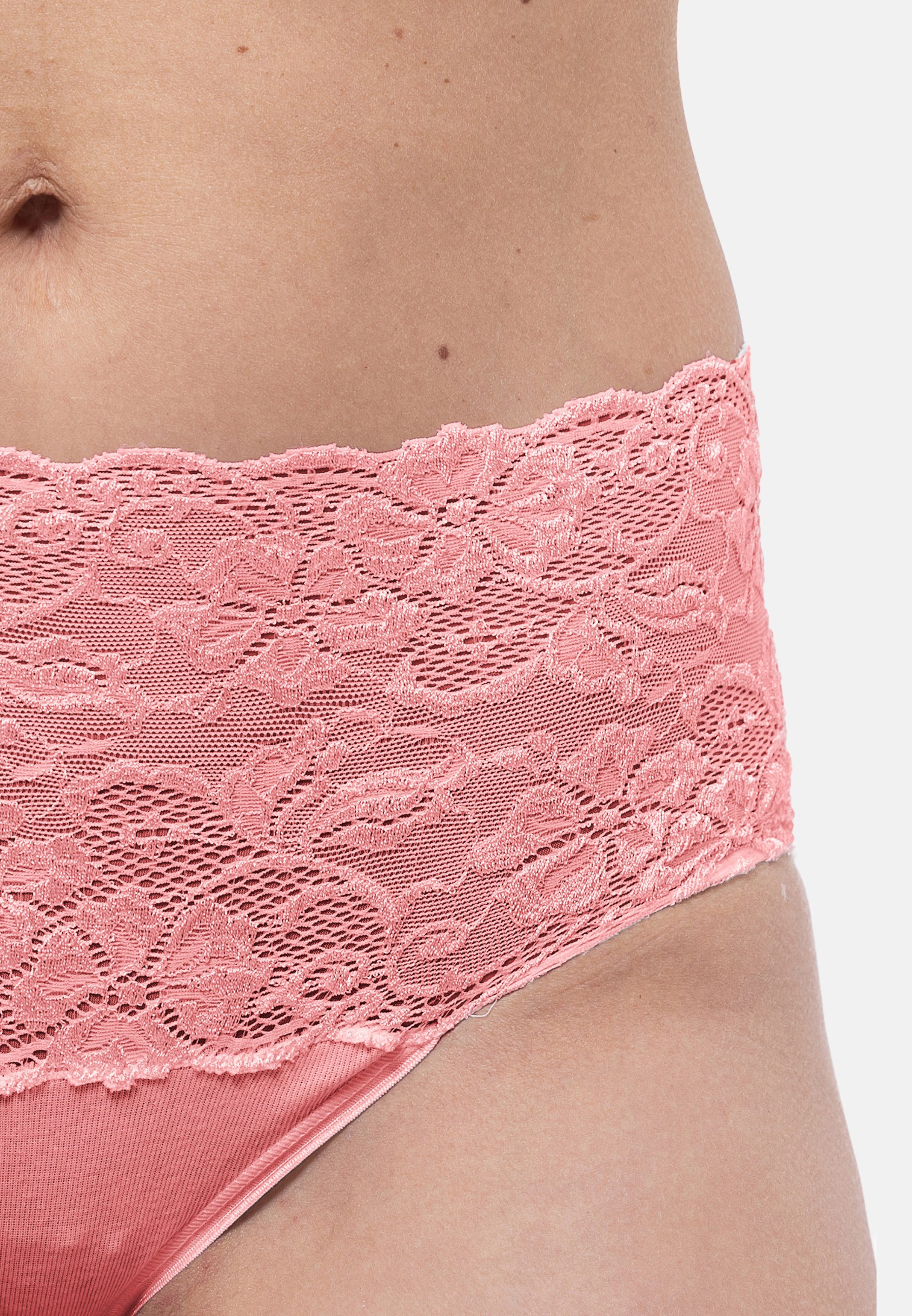 Nina Von C. Taillenslip 3er Pack Fine Cotton (Spar-Set, 3-St) Taillen Slip - Baumwolle - Atmungsaktiv - Im Spitzen-Design