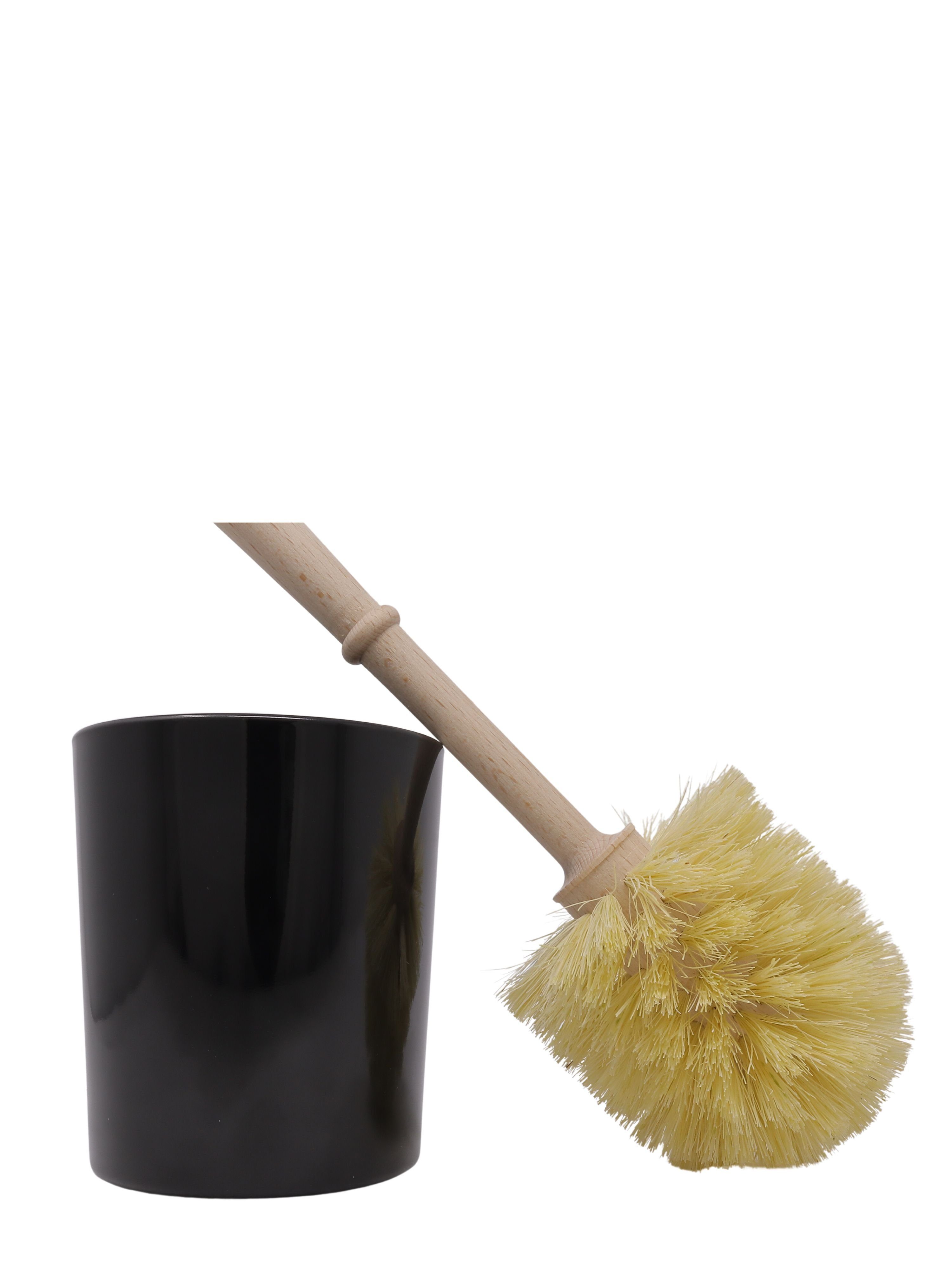 WALDKRAFT WC-Reinigungsbürste Klobürste WC-Bürste mit Glas aus Buchenholz und Kokos / Fibreborsten, (Glasbehälter+Klobürste,Borsten: Fibre oder Kokos), Handlicher Holzgriff aus Buchenholz
