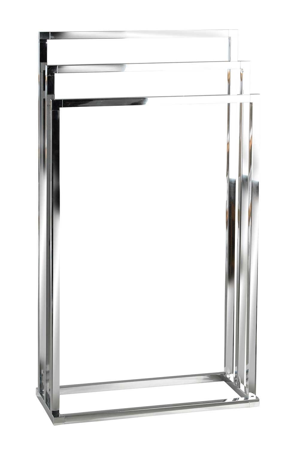 Handtuchhalter PRIAMO, 3 Halter, Chromfarben, Metall, Freistehend, B 49 x H 82 x T 20 cm