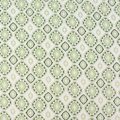 Stoff Gardinenstoff Dekostoff Landhausstoff Ornamente weiß grün 1,60m
