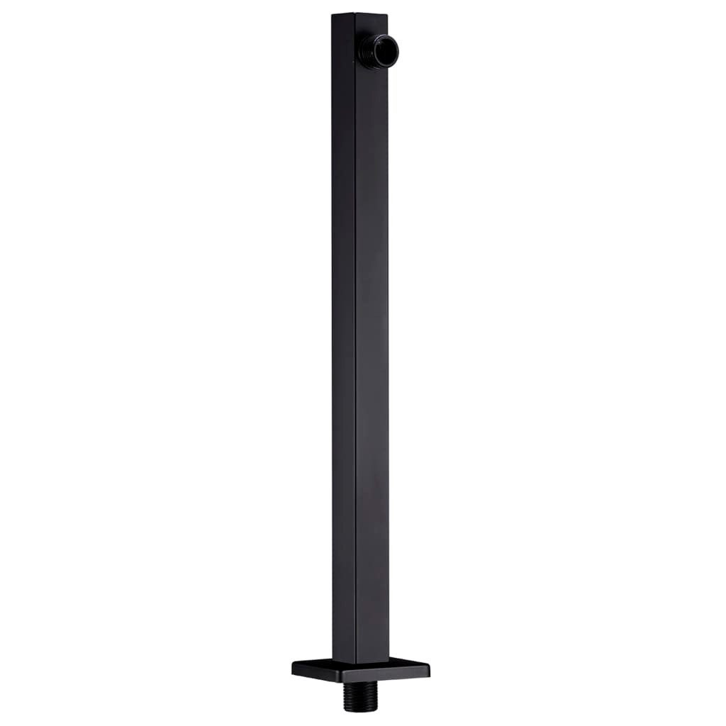 vidaXL Duschbrause 40 cm Duscharm Quadratisch Edelstahl 201 Schwarz 40 cm
