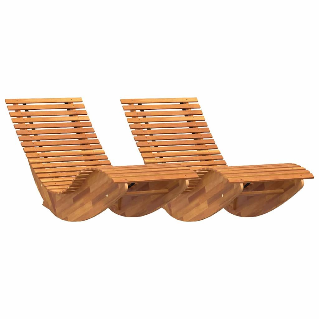 vidaXL Gartenliege Schaukel-Sonnenliegen 2 pcs Braun günstig online kaufen