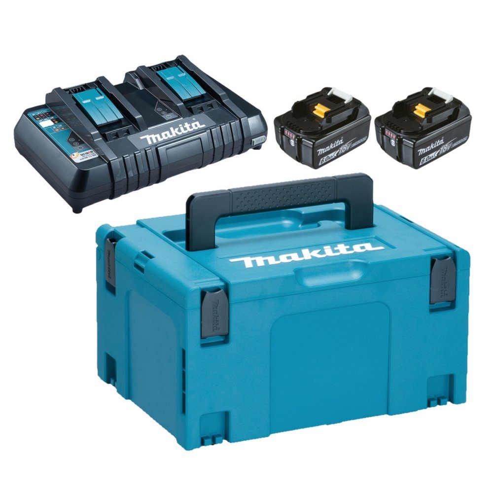 Makita Akku-Power Kit - Akkuladegerät & 2 Akkus - schwarz/blau Akku Starter-Set