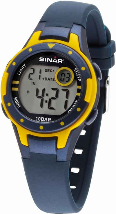 SINAR Chronograph XE-52-2, Armbanduhr, Quarzuhr, Kinderuhr, digital, Datum, Stoppfunktion