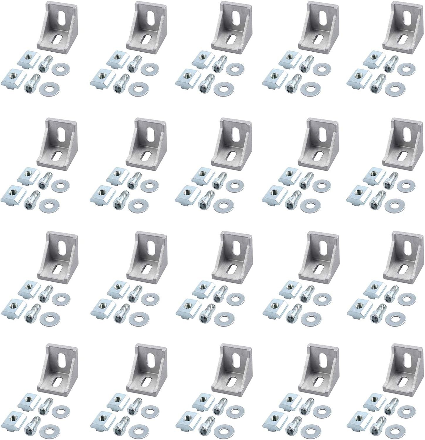 UE Stock Winkelverbinder 20x Aluprofil Eckwinkel Befestigungsmaterial Winkelverbinder 4040, (20-St), für DIY-Projekte