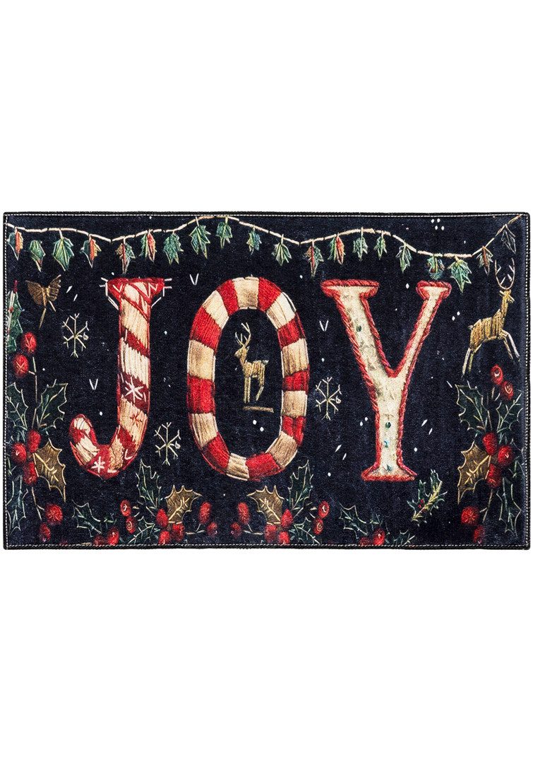 Mazovia Designteppich Weihnachten Teppichmatte für Küche, Korridor, Diele - Wasserdicht, 40 x 60 cm, Anti-Rutsch