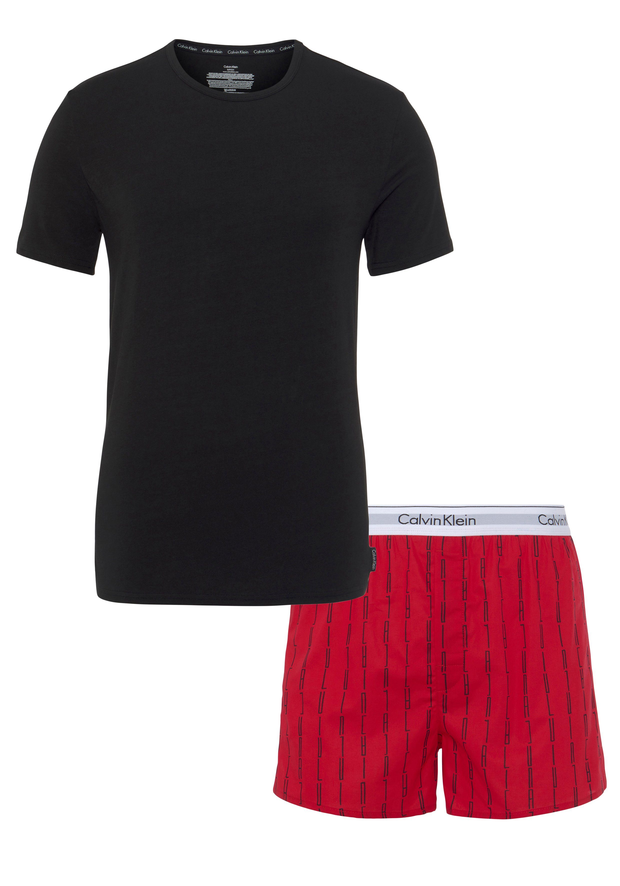 Calvin Klein Underwear Pyjama (2 tlg) mit elastischem Logo-Bund