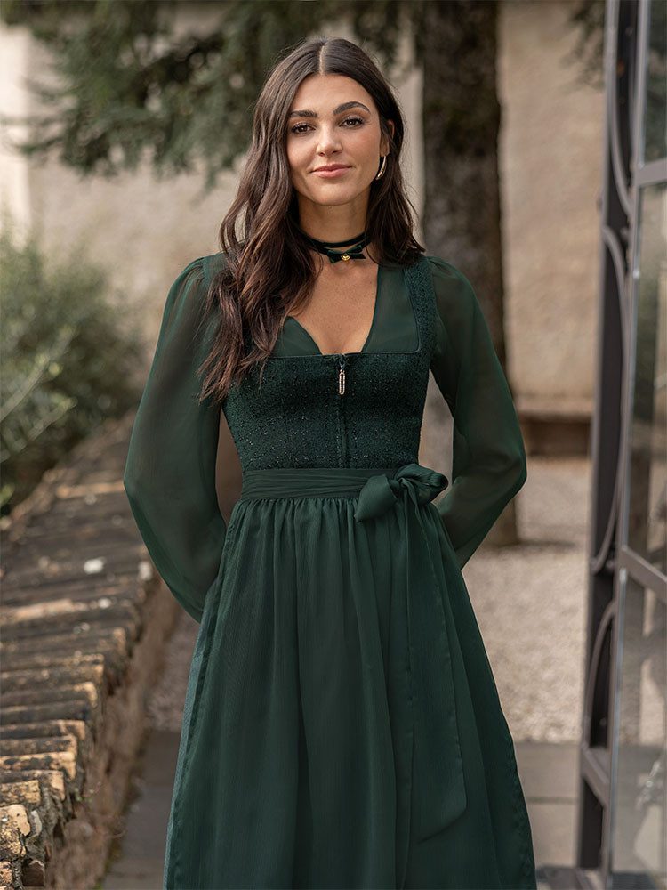 MarJo Dirndl Dirndl Gaimersheim 70cm Länge flaschengrün günstig online kaufen