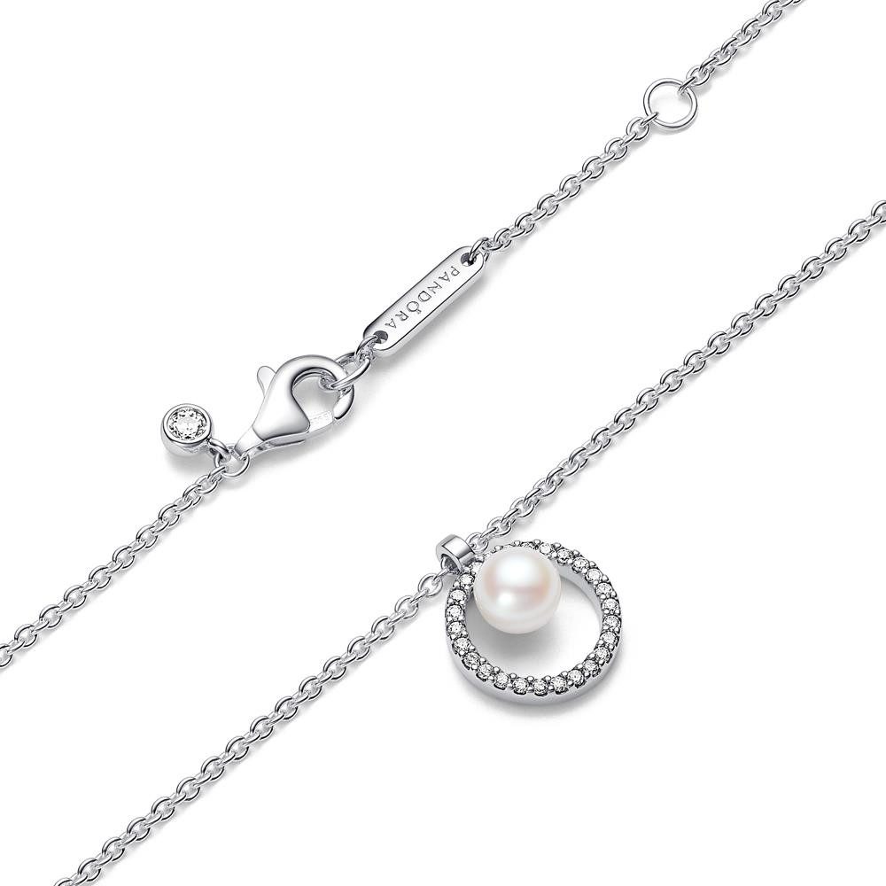 Pandora Silberkette Halskette aus 925er Silber von PANDORA mit Perle und Zirkonia