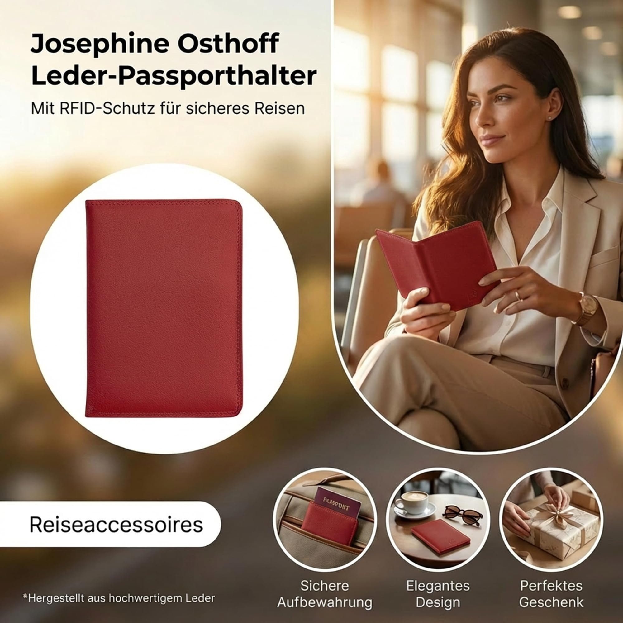 Josephine Osthoff Brieftasche SOS Ausweisetui kirsche
