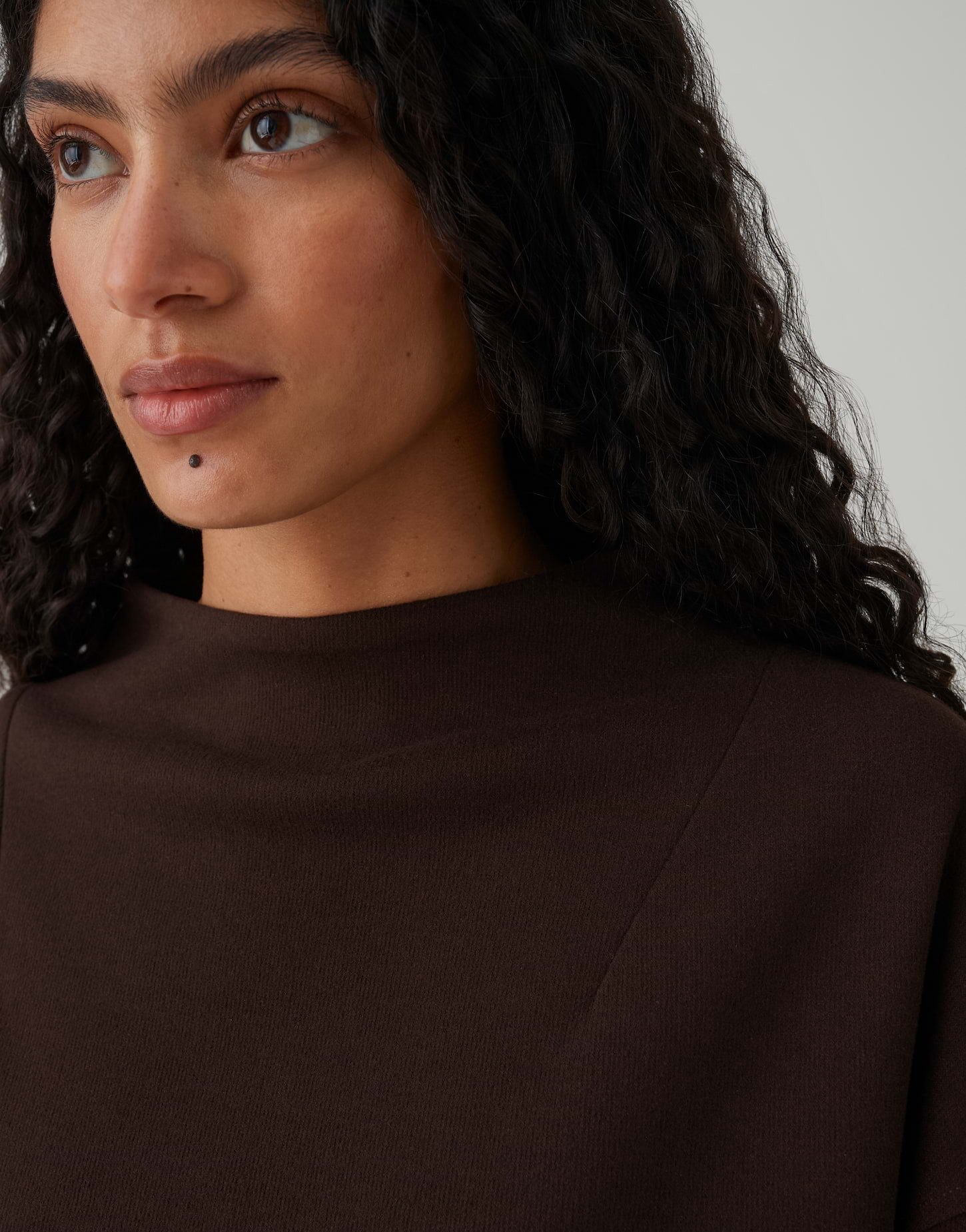 OPUS Sweatshirt GARIANE mit variablen Ärmeldesign Weite Passform, schmal zulaufend, überschnittene Schulter, Funnel Neck